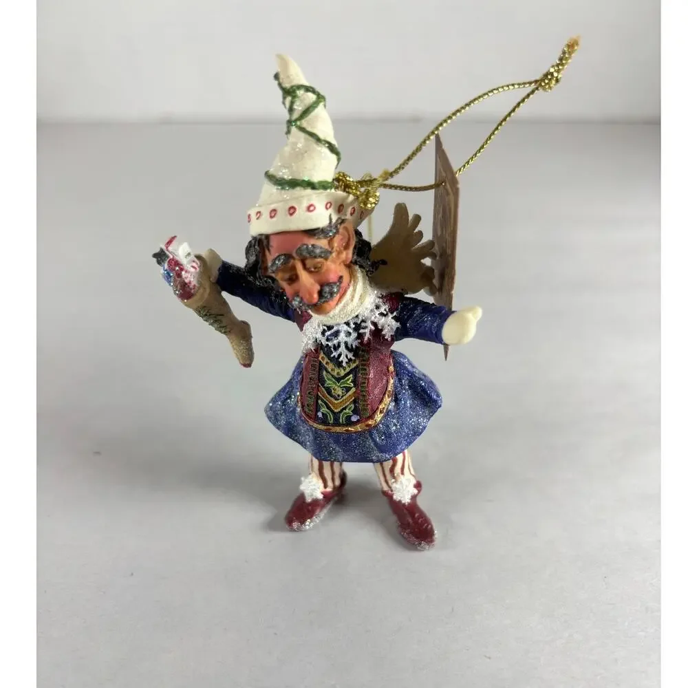 RARE Demdaco Drolleries 2003 Uncle Sam Patriotic Elf Christmas Ornament 4